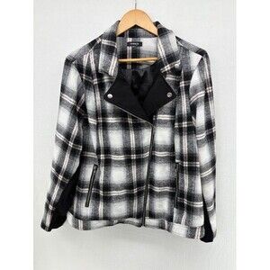 Torrid Women's Plus Size 2x/3x Plaid Jacket Wool Blend Moto Style